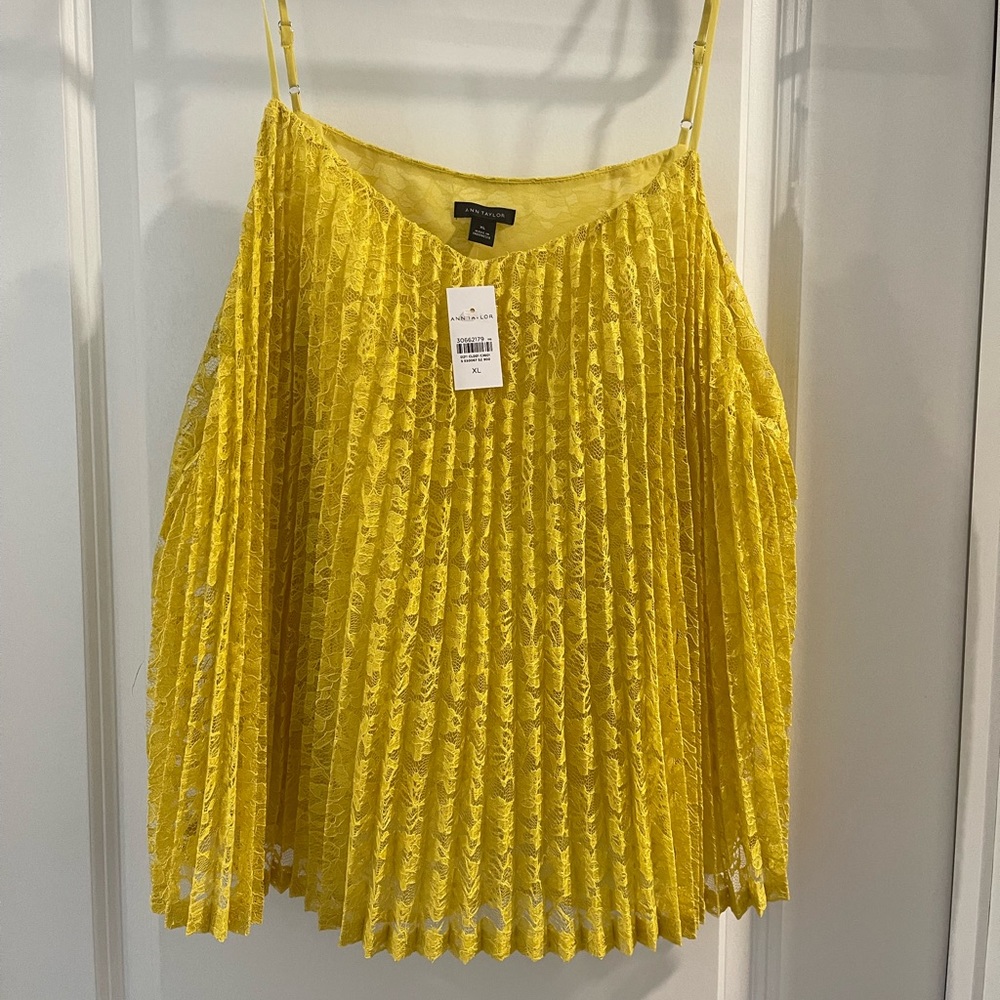 NWT Ann Taylor 🌻 lace pleated tank
